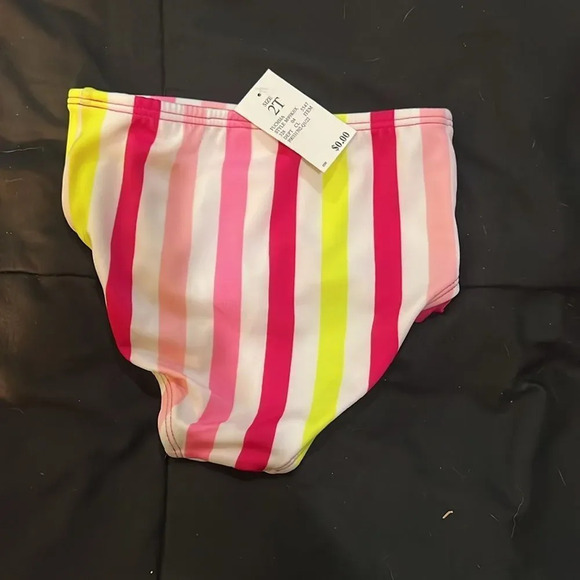 Cat & Jack Toddler Girls' Striped Bikini bottoms Swimsuit ‎ Pink 2T NEW - Picture 3 of 3